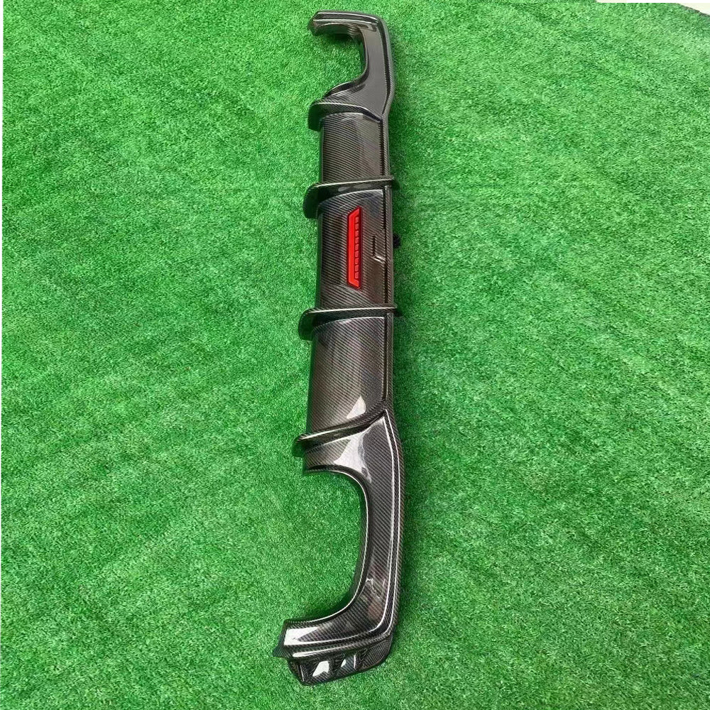 Fit Audi A7 C8 Sline S7 2019-2024 Real Carbon Rear Bumper Diffuser Lip Spoiler K Style