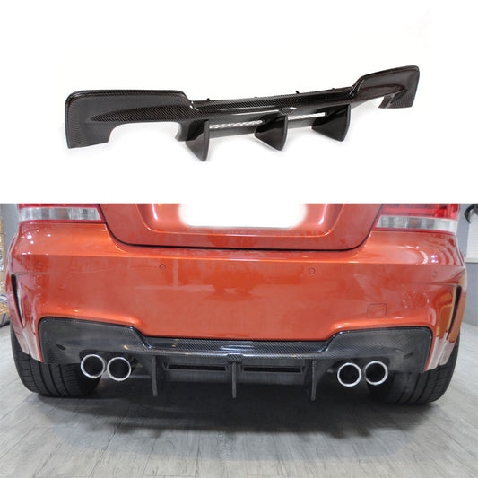 Fit BMW 1Ser E82 1M Coupe 2011-2013 Echt Carbon Heckschürze Diffusor Lip Spoiler