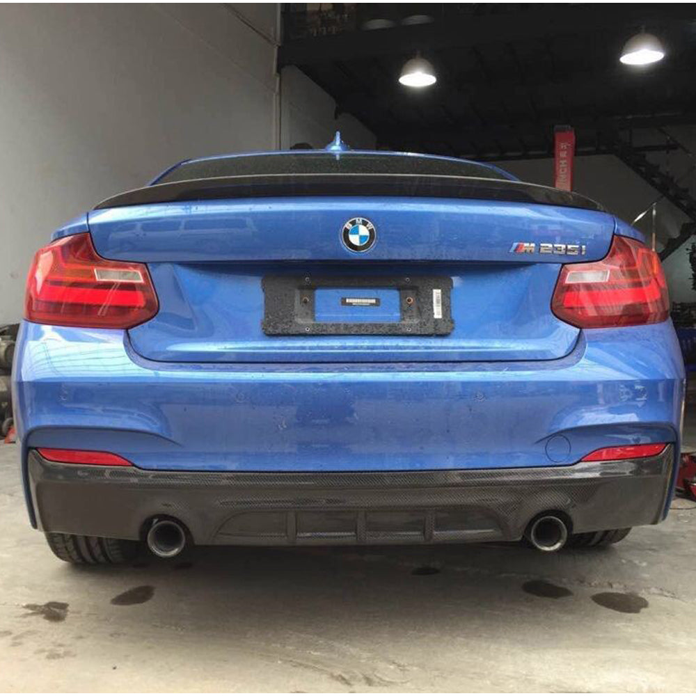 Fit BMW 2Ser F22 M Sport 2014-2018 Real Carbon Rear Bumper Diffuser Lip Spoiler