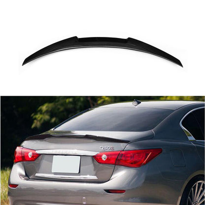 Fit Infiniti Q50 2014-2017 Real Carbon Rear Trunk Spoiler Wing
