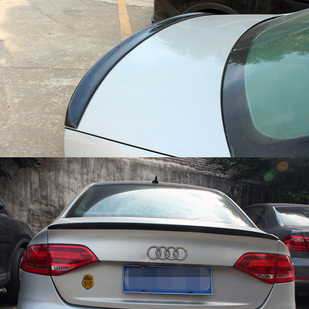 Fit Audi A4 B8 S4 2008-2012 Real Carbon Rear Trunk Spoiler Wing