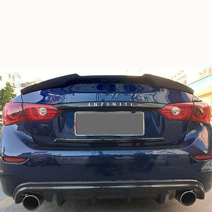Fit Infiniti Q50 2014-2017 Real Carbon Rear Trunk Spoiler Wing