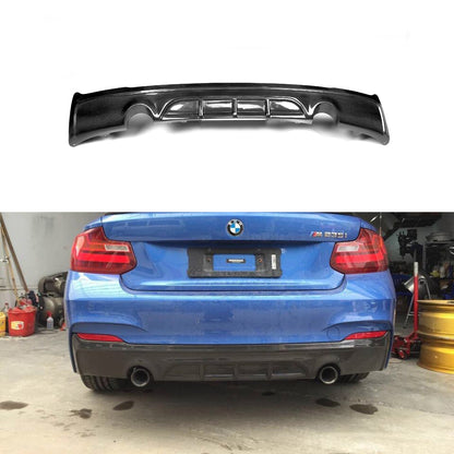 Fit BMW 2Ser F22 M Sport 2014-2018 Real Carbon Rear Bumper Diffuser Lip Spoiler