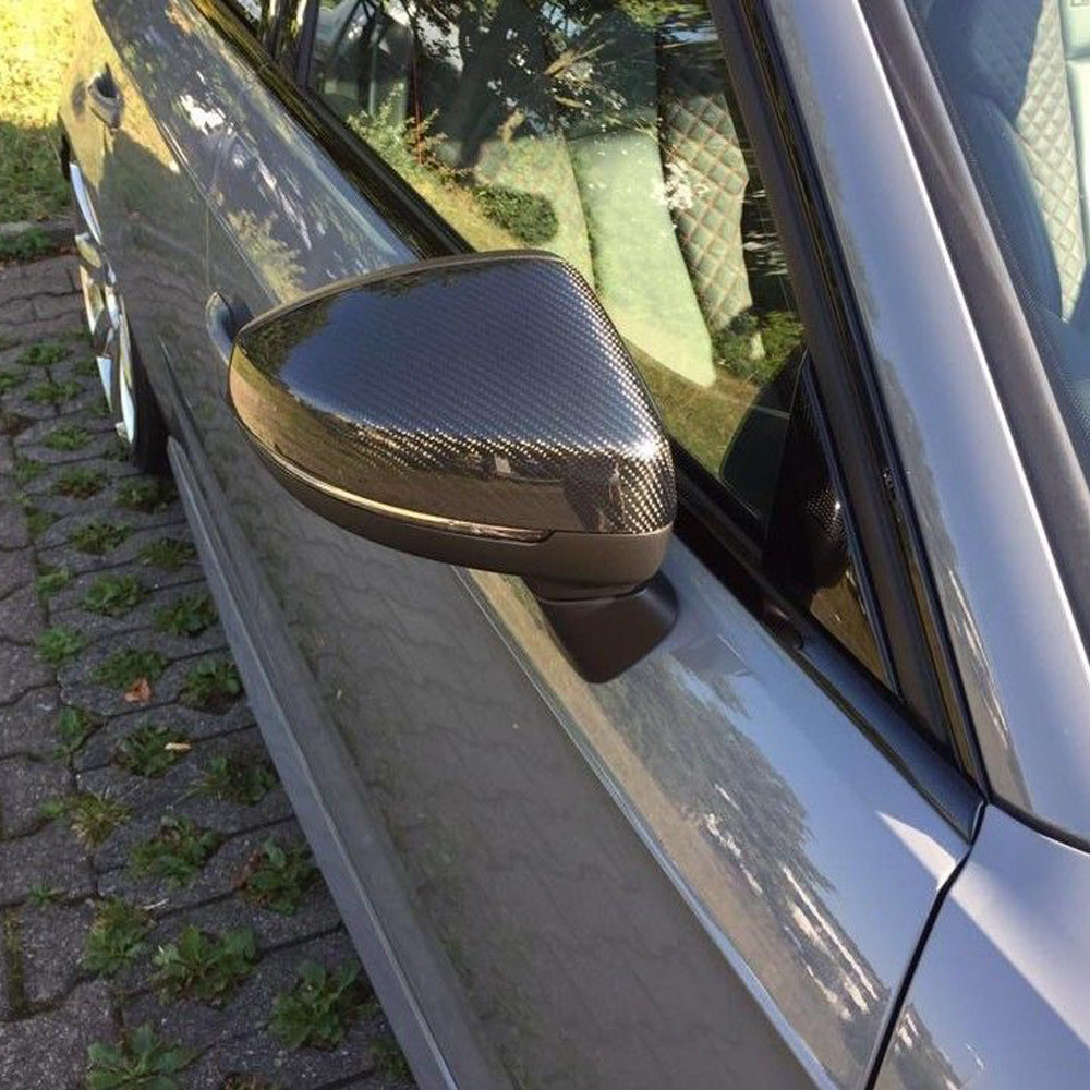 Fit Audi A3  8V S3 RS3 2013-2020 Real Carbon Mirror Cover Caps