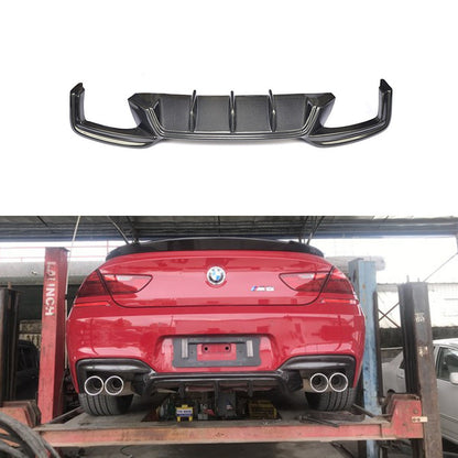 Fit BMW 6Ser F06 F12 F13 M6 2012-2016 Echt Carbon Heckschürze Diffusor Lip Spoiler