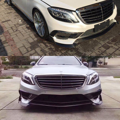 Fit Mercedes Benz W222 S63 AMG 2013-2017 Real Carbon Rear Bumper Diffuser Front Splitter Trunk Spoiler