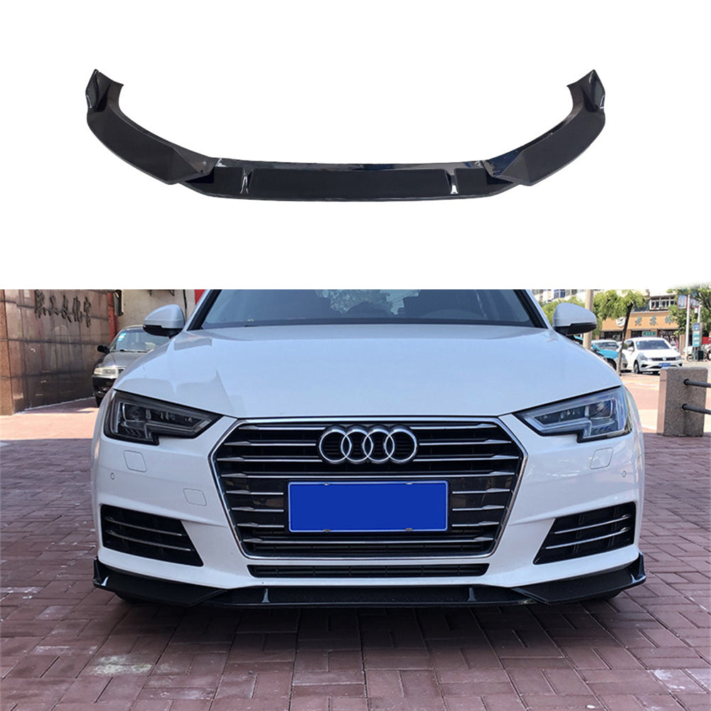 Fit Audi A4 B9 Sline S4 2016-2019 Glanz Schwarz Front Stoßstange Lip Splitter Schürzen