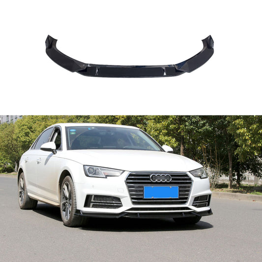 Fit Audi A4 B9 Sline S4 2016-2019 Glanz Schwarz Front Stoßstange Lip Splitter Schürzen