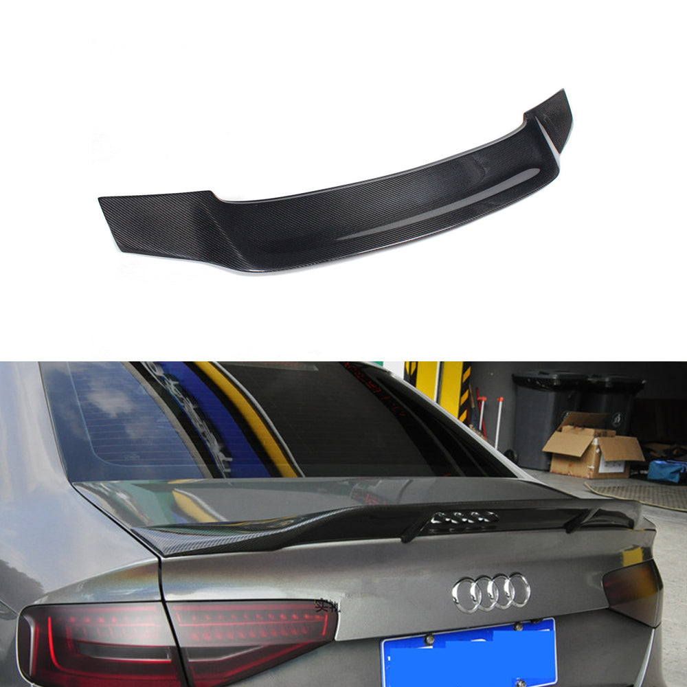 Fit Audi A4 B8.5 S4 2012-2016 Real Carbon Rear Trunk Spoiler Wing