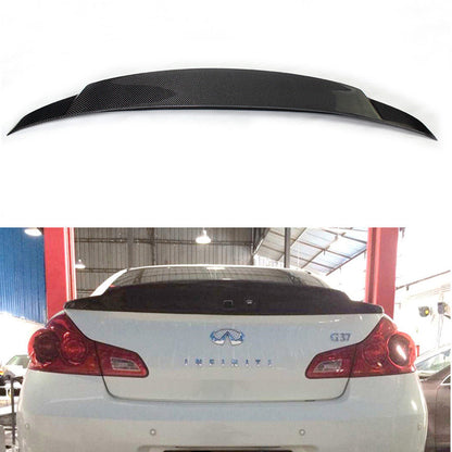 Fit Infiniti G35 G37 2009-2013 Real Carbon Rear Trunk Spoiler Wing