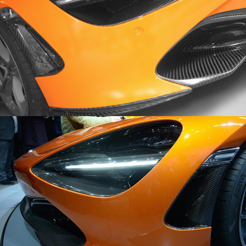 Fit McLaren 720S 2017-2020 Echt Carbon Front Stoßstange Seite Kotflügel Air Vent Abdeckung