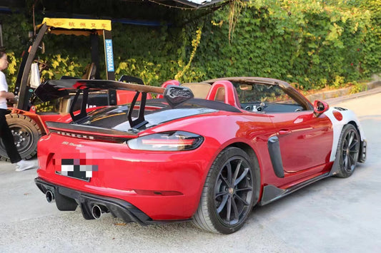 Fit Porsche 718 Cayman Boxster 2016-2019 Echt Carbon Heckspoiler Flügel GT4 Stil