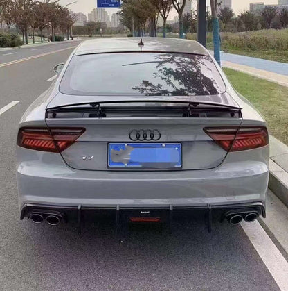 Fit Audi A7 C7.5 Sline S7 2015-2018 Real Carbon Rear Bumper Diffuser Lip Spoiler K Style