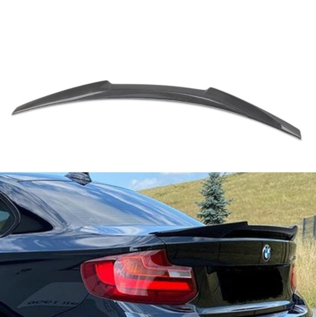 Fit BMW 2Ser F22 F87 M2 2014-2018 Real Carbon Rear Trunk Spoiler Wing