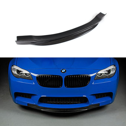 Fit BMW 5Ser F10 M5 2009-2013 Real Carbon Front Bumper Lip Splitter Aprons R Style