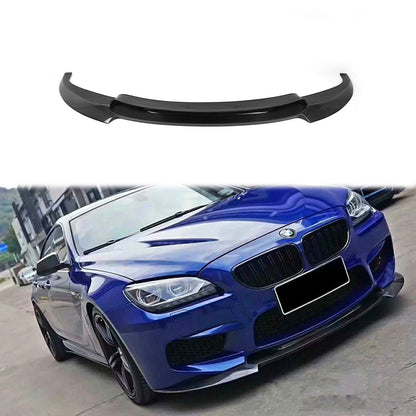 Fit BMW 6Ser F06 F12 F13 M6 2012-2016 Real Carbon Front Bumper Lip Splitter Spoiler V Style