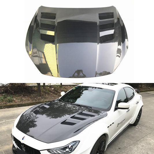 Fit Maserati Ghibli 2013-2017 Real Carbon Front Hood Lid Engine Boonet Cover R Style