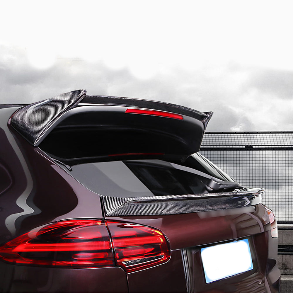 Fit porsche Cayenee 958 2015-2017 Real Carbon Rear Trunk Spoiler Roof Wing