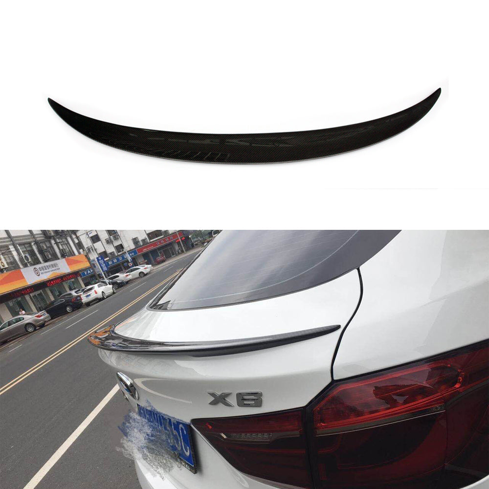 Fit BMW X6 F16 F86 X6M 2014-2018 Real Carbon Rear Trunk Spoiler Wing