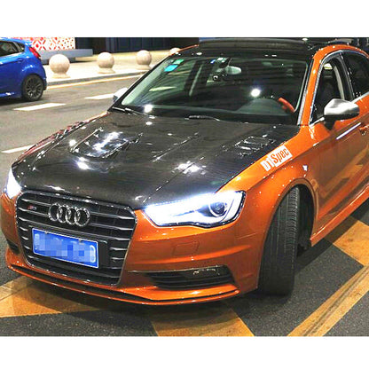Fit Audi A3 8V S3 RS3 2013-2020 Real Carbon Front Hood Lid Engine Boonet Cover RS Style