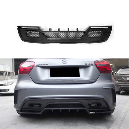 Fit Mercedes Benz A W176 A45 AMG 2014-2019 Real Carbon Rear Bumper Diffuser Lip Spoiler