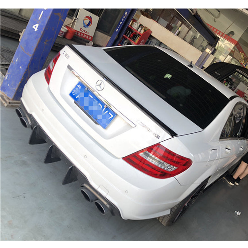 Fit Mercedes Benz W204 C63 AMG 2007-2014 Echt Carbon Heckstoßstange Diffusor Lip Spoiler V Stil