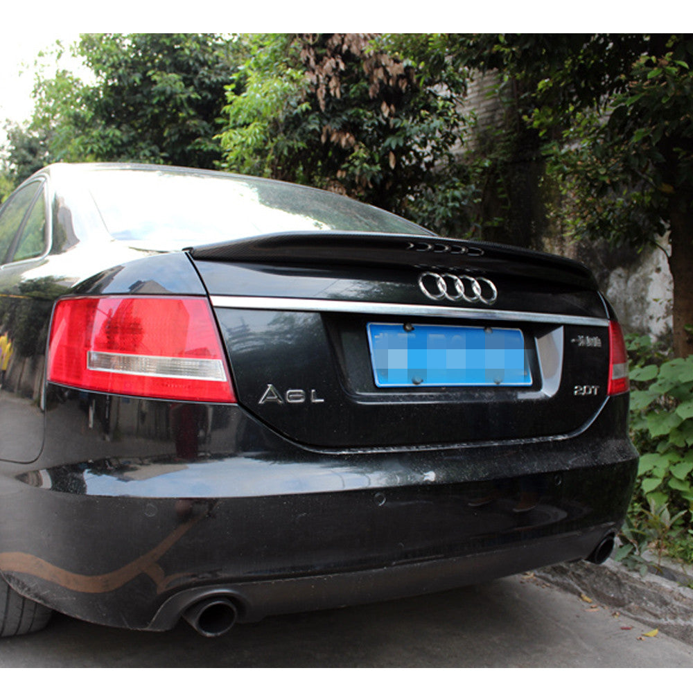 Fit Audi A6 C6 S6 2005-2011 Real Carbon Rear Trunk Spoiler Wing