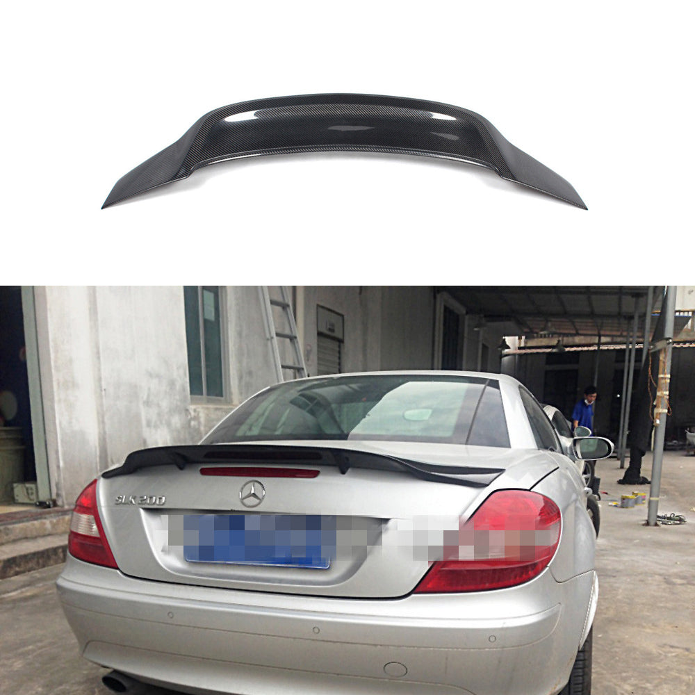 Fit Mercedes Benz R172 R171 SLK 2005-2019 Real Carbon Rear Spoiler Wing R Style