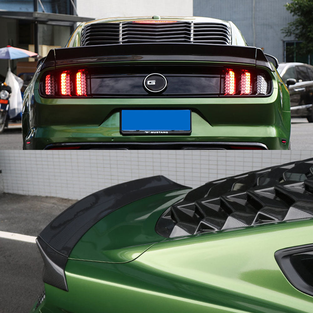 Fit Ford Mustang Coupe 2015-2018 Real Carbon Rear Trunk Spoiler Wing