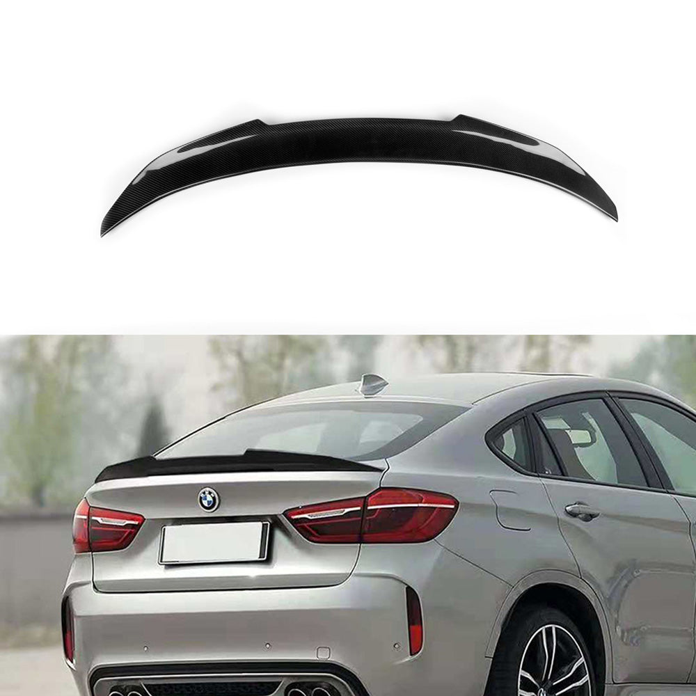 Fit BMW X6 F16 F86 X6M 2014-2018 Real Carbon Rear Trunk Spoiler Wing