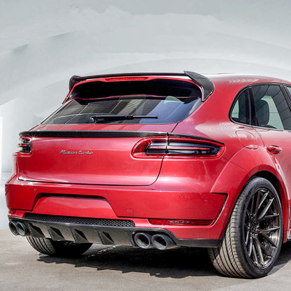 Fit Porsche Macan 2014-2018 Real Carbon Rear Trunk Middle Spoiler Wing
