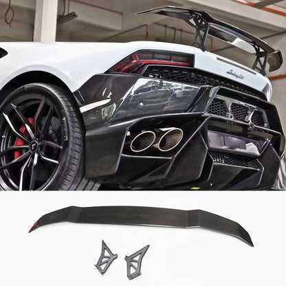 Fit Lamborghini Huracan LP610-4 2014-2017 Real Carbon Rear Bumper Diffuser Front Splitter Side Skirts Trunk Spoiler Wing