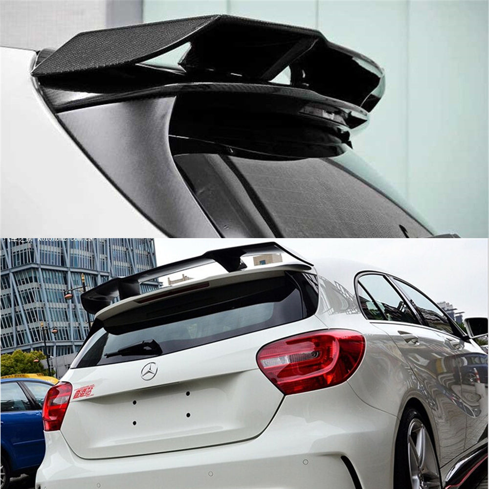 Fit Mercedes Benz A W176 A45 AMG 2014-2019 Real Carbon Rear Bumper Diffuser Lip Spoiler