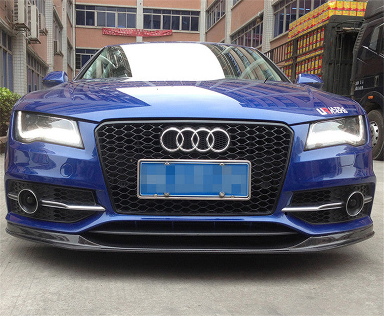 Fit Audi A7 C7 Sline S7 2011-2014 Real Carbon Front Bumper Lip Splitter Aprons