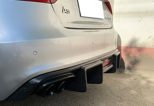 Fit Audi A5 B8.5 Sline S5 2012-2015 Real Carbon Rear Bumper Diffuser Lip Spoiler K Style