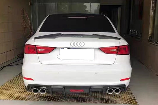 Fit Audi A3 8V Sline S3 2013-2016 Echt Carbon Heckstoßstange Diffusor Lip Spoiler K Stil