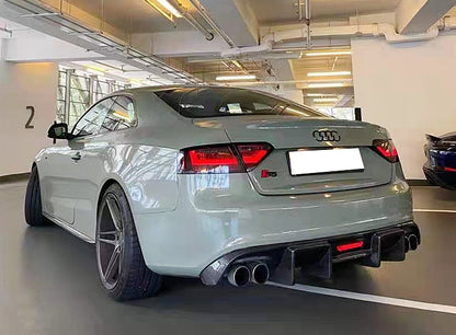 Fit Audi A5 B8.5 Sline S5 2012-2015 Real Carbon Rear Bumper Diffuser Lip Spoiler K Style