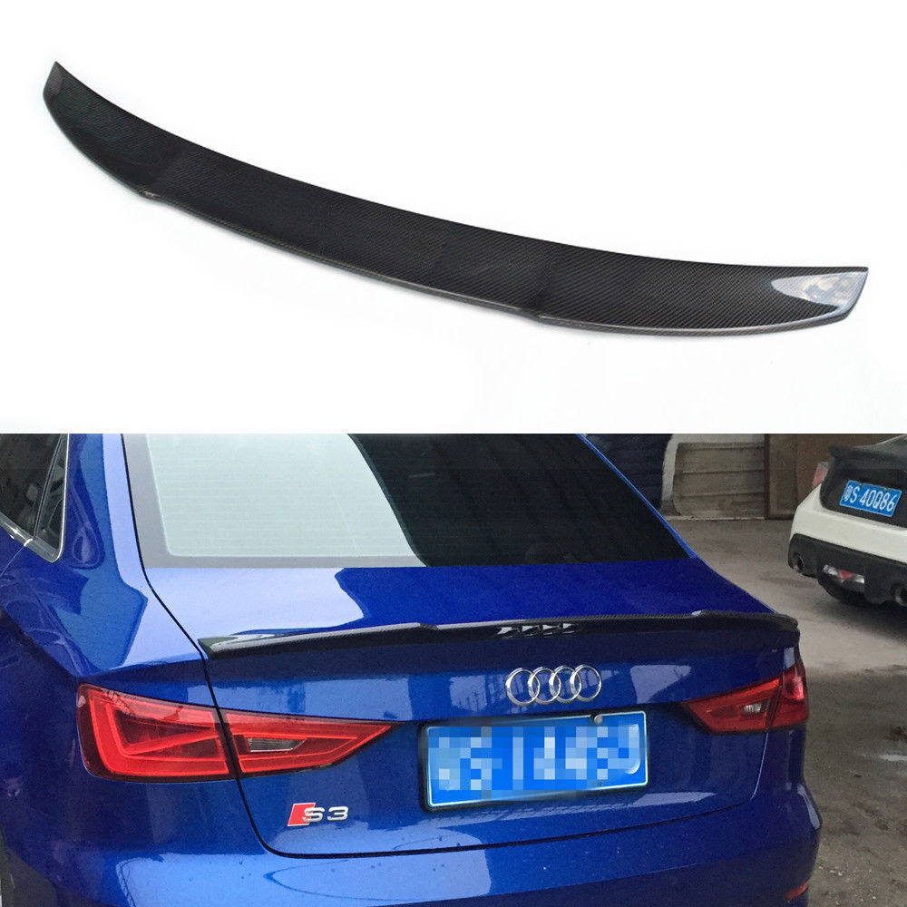 Fit Audi A3 8V Sline S3 2014-2016 Real Carbon Front Bumper Lip Splitter Side Skirts Rear Diffuser Spoielr